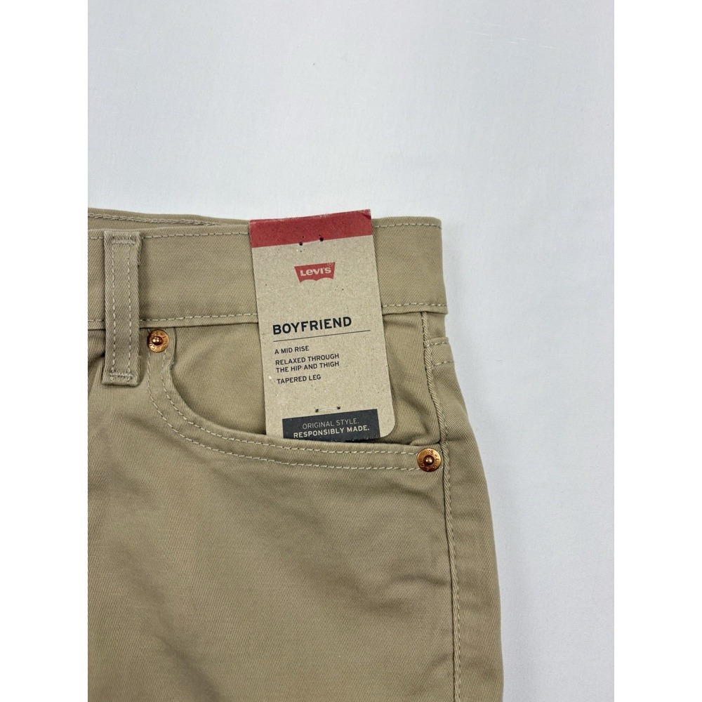 NWT Levi's Women's Boyfriend Jeans Mid Rise Tan Tapered Leg 27 X 26 - Picture 12 of 16